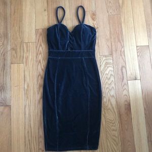 Blue velvet dress